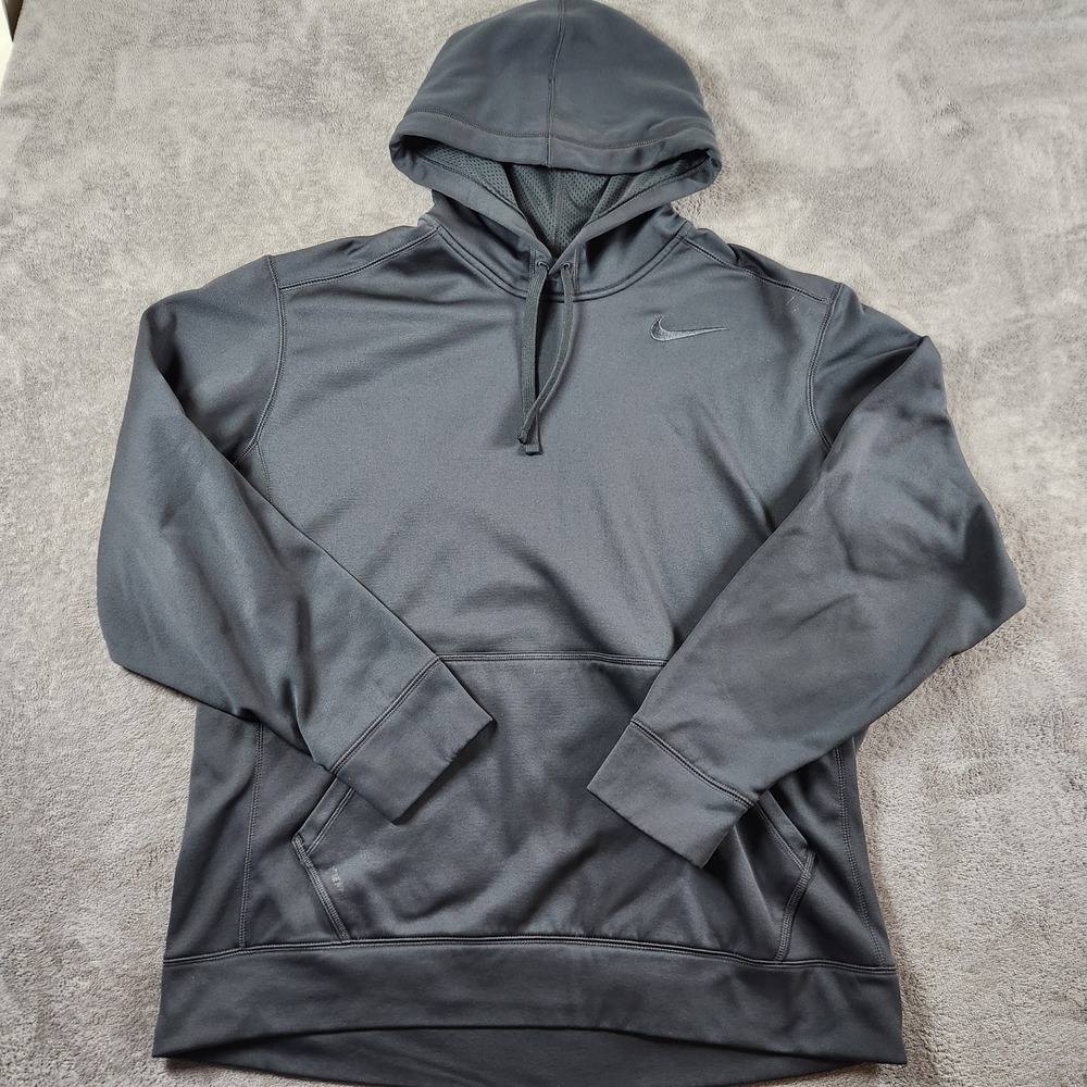 Nike Gray Hooded Sweatshirt with Swoosh Logo